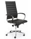 Design bureaustoel 6401, hoge rug in zwart PU